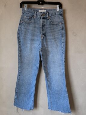 Pacsun High-Rise Straight Crop Jeans in Light Blue